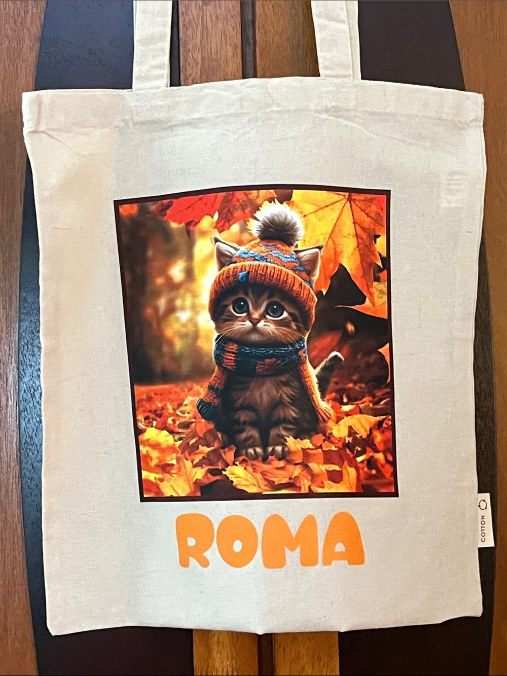 #31 - Cute Autumn Kitten Tote Bag - ROMA Print